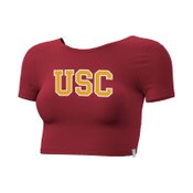 USC Trojans Women's Champion Cardinal Tailgate Twist Back Crop T-Shirt